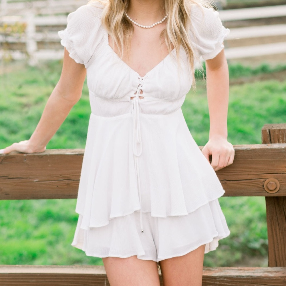 White Ruffle Dress - Picture 4 of 6